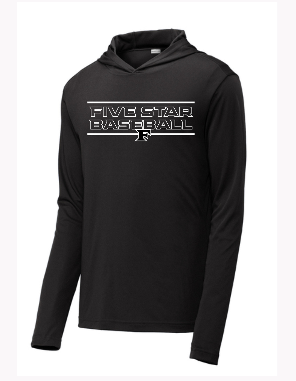 Youth Black Sport Tek Tee LS w/ Hood