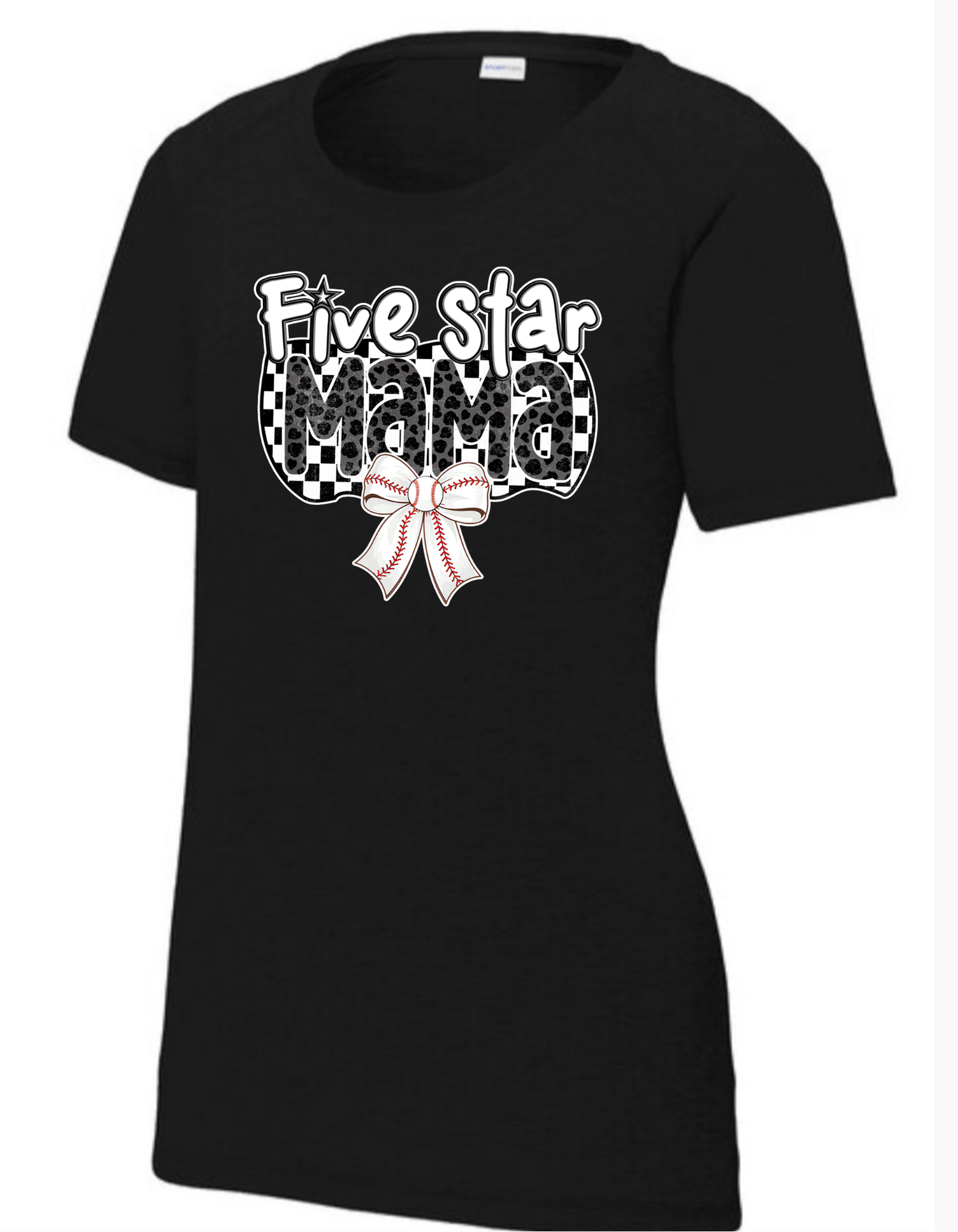 FiveStar Mama Black Cheetah with Baseball Bow