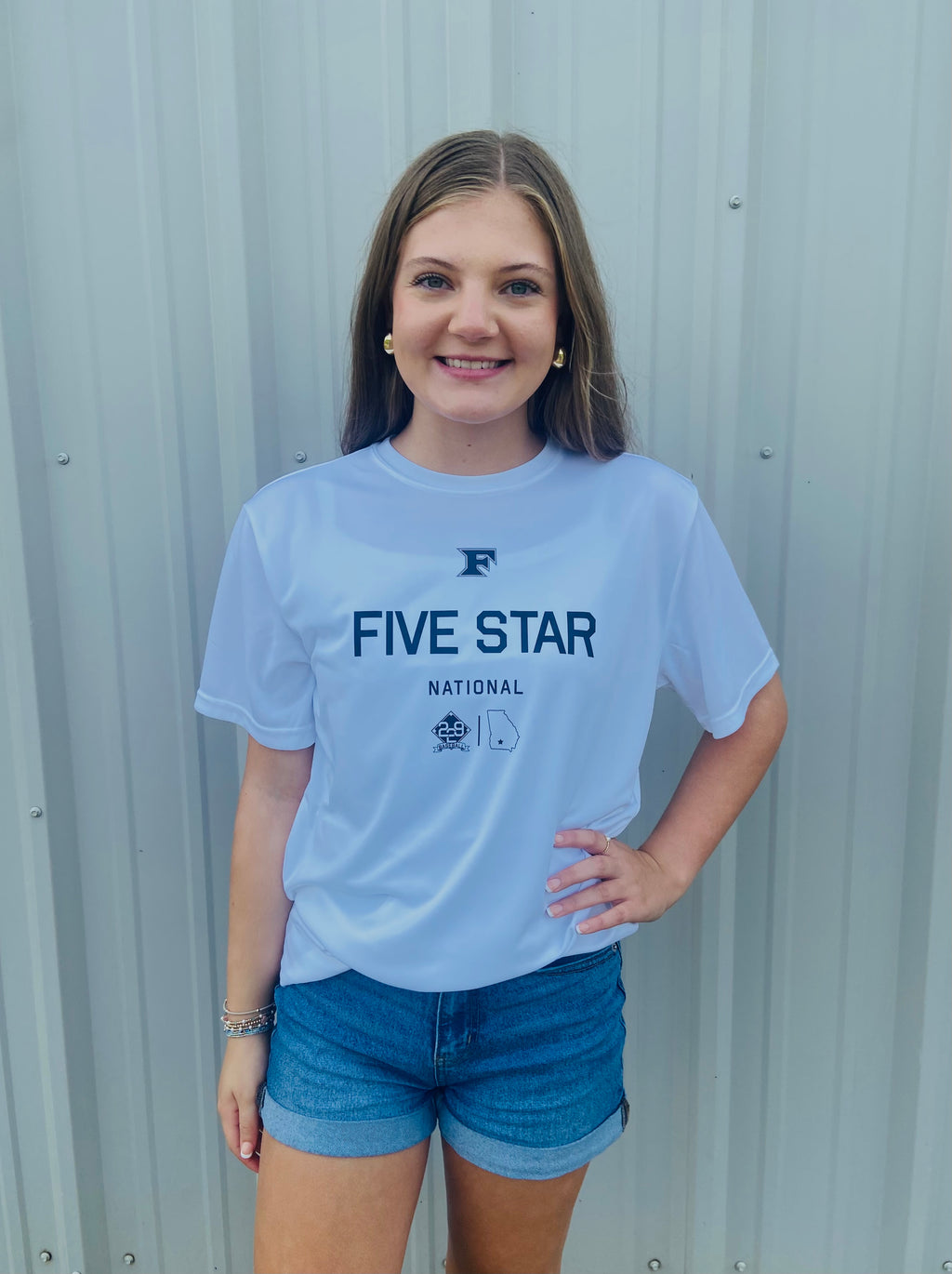 Youth White Sport Tek w/ FiveStar National