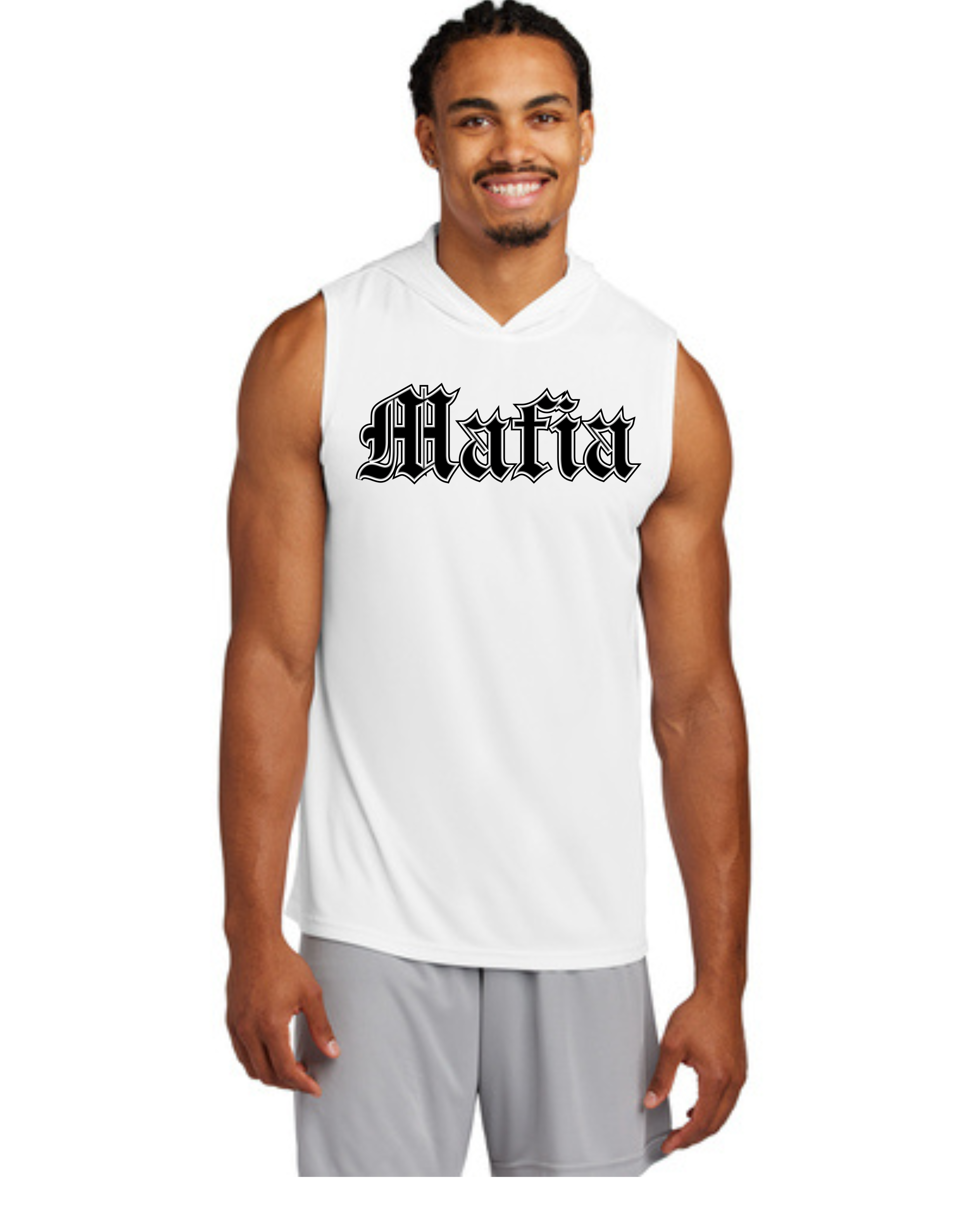 Adult Hooded Tank-White