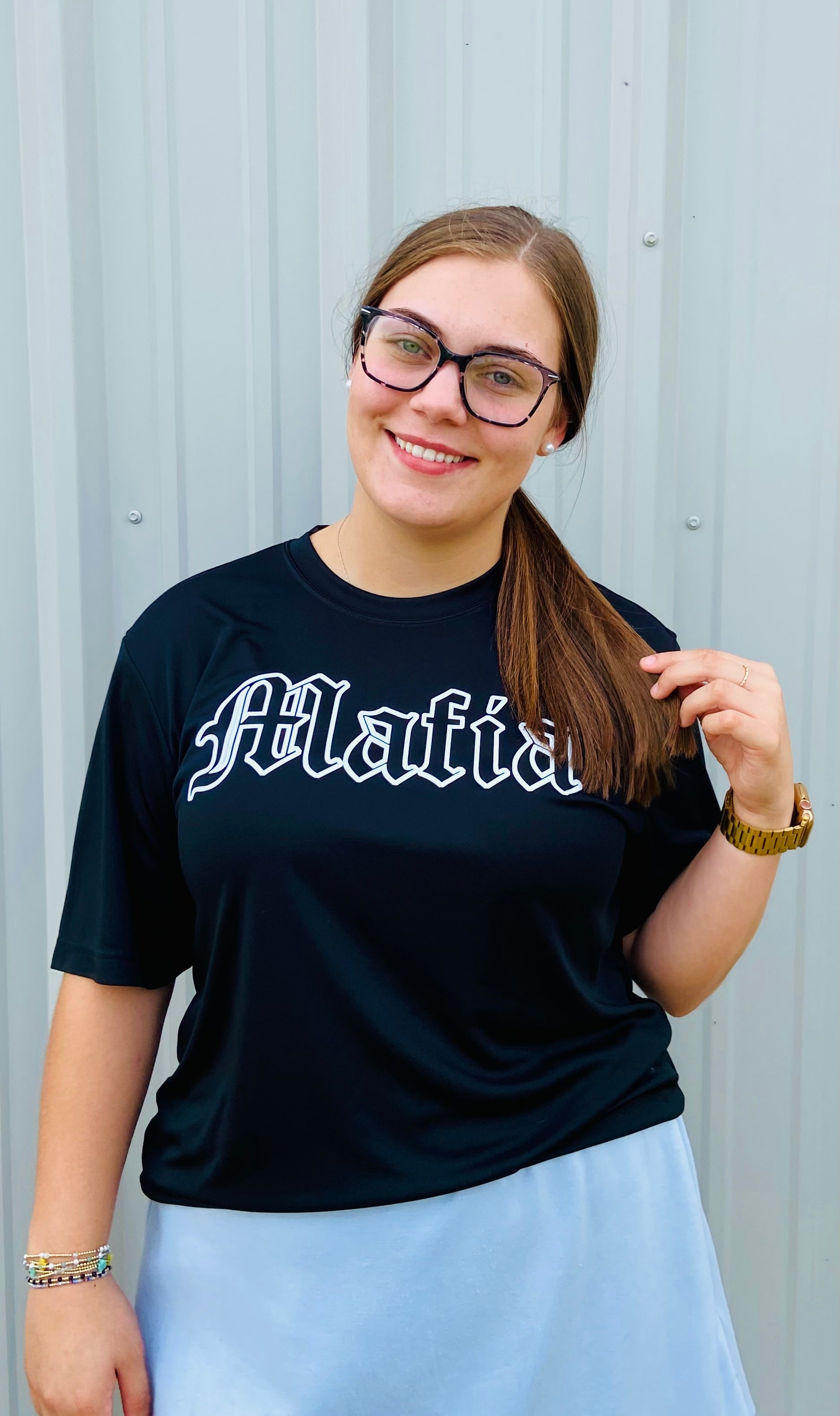 Sport Tek SS Tee Black w/ White English Mafia