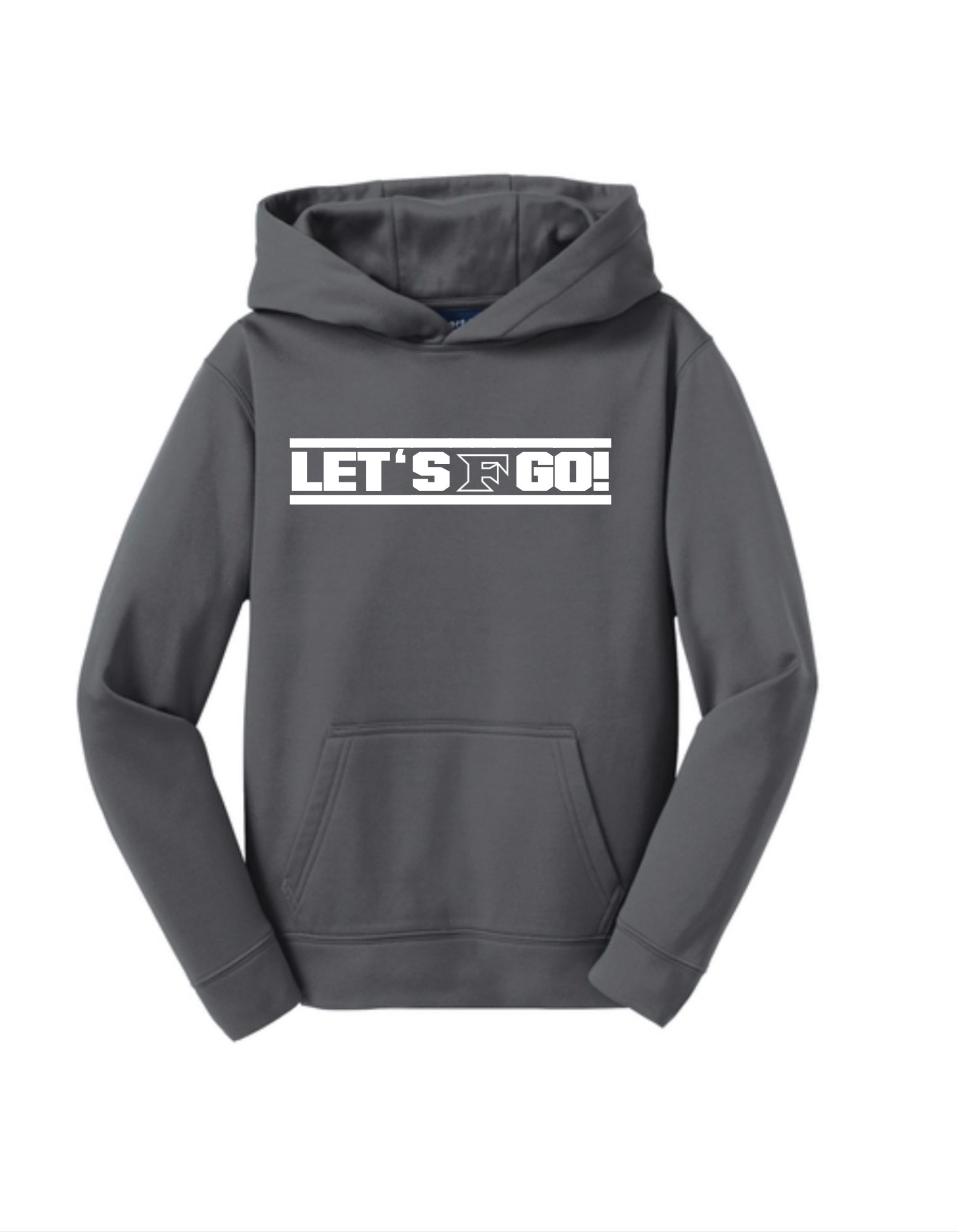 Sport Tek Performance Adult Hoodie in Smoke Grey