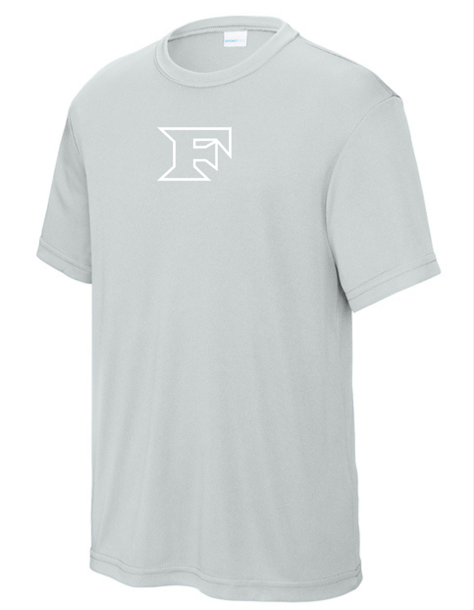 Sport Tek SS Tee Silver w/ White Classic F
