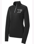 Women's Black Sport Tek Quarter Zip w/ Classic White F